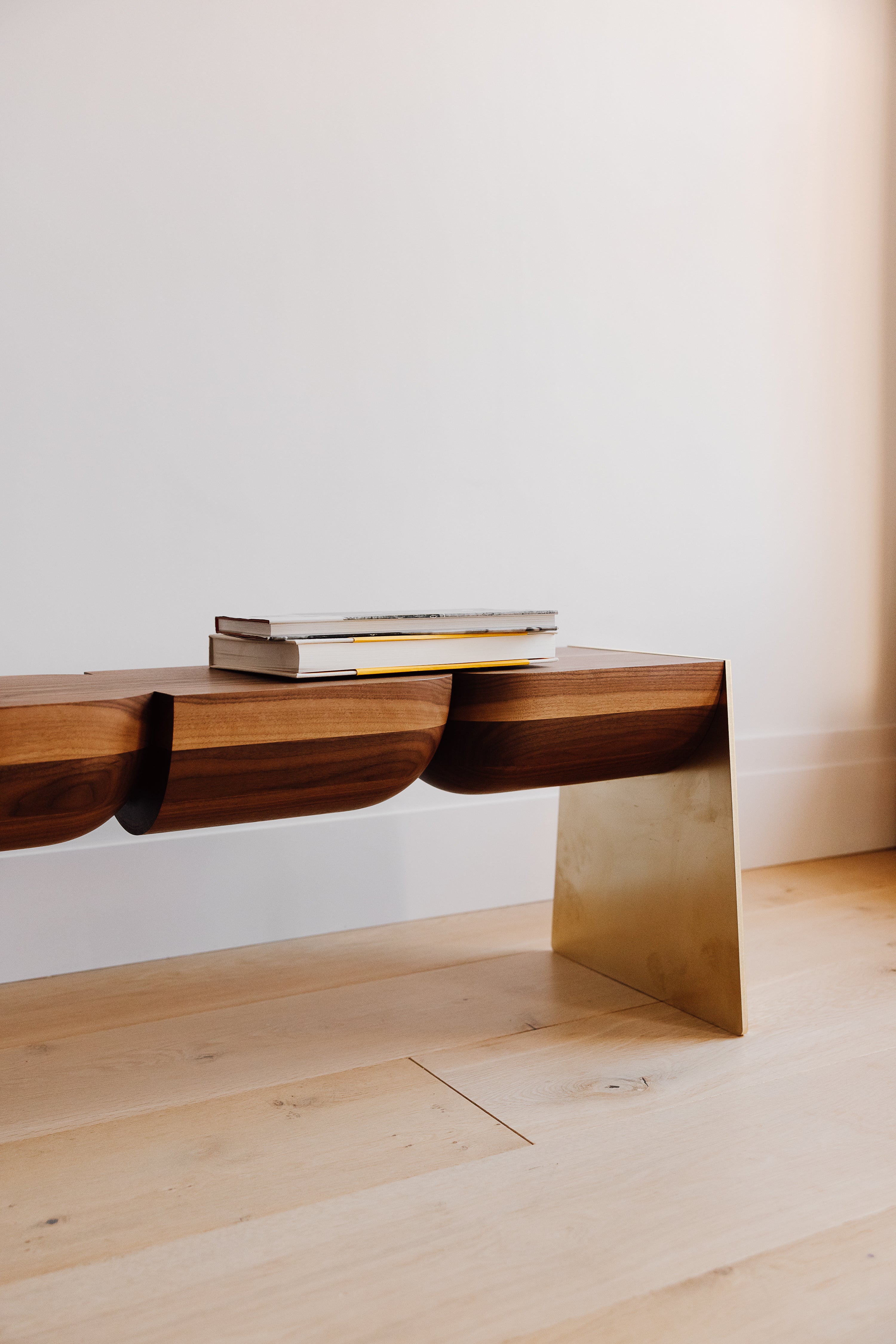 Split Turned Bench — Handmade Solid Timber & Brass | Galvin Brothers
